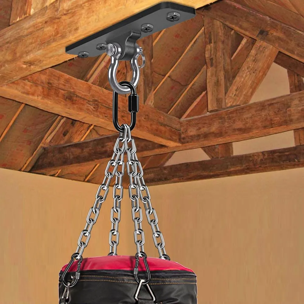 Kipika Heavy Bag Hanger - Heavy Duty Punching Bag Mount Steel Hanger Bracket, Ceiling Wall Mount Wood Beam Hook Holder for Boxing, Kickboxing, and Home Gym Fitness Equipment
