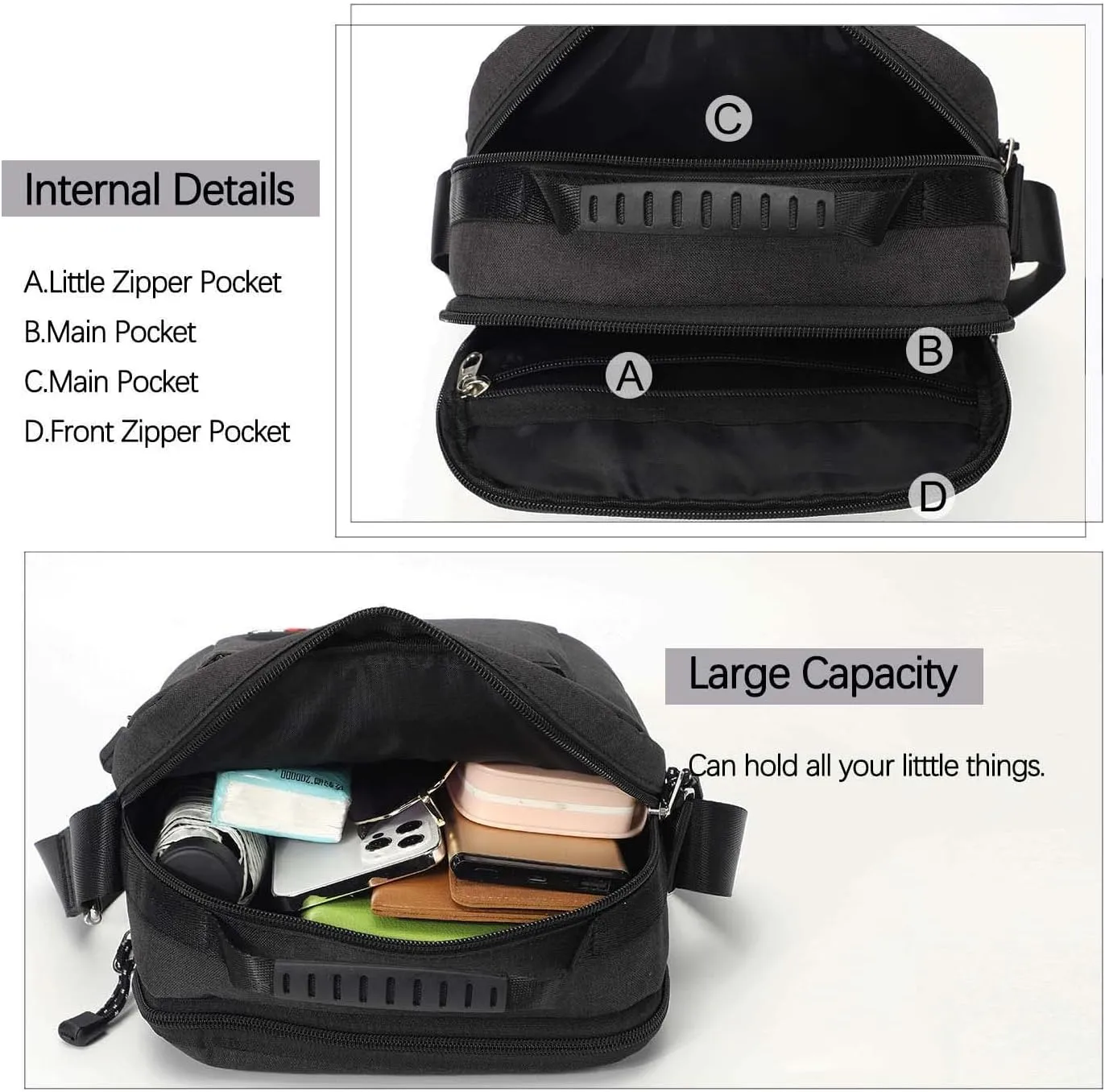 KL928 Men's Messenger Bag - Crossbody Shoulder Bags Travel Bag Man Purse Casual Sling Pack for Work Business