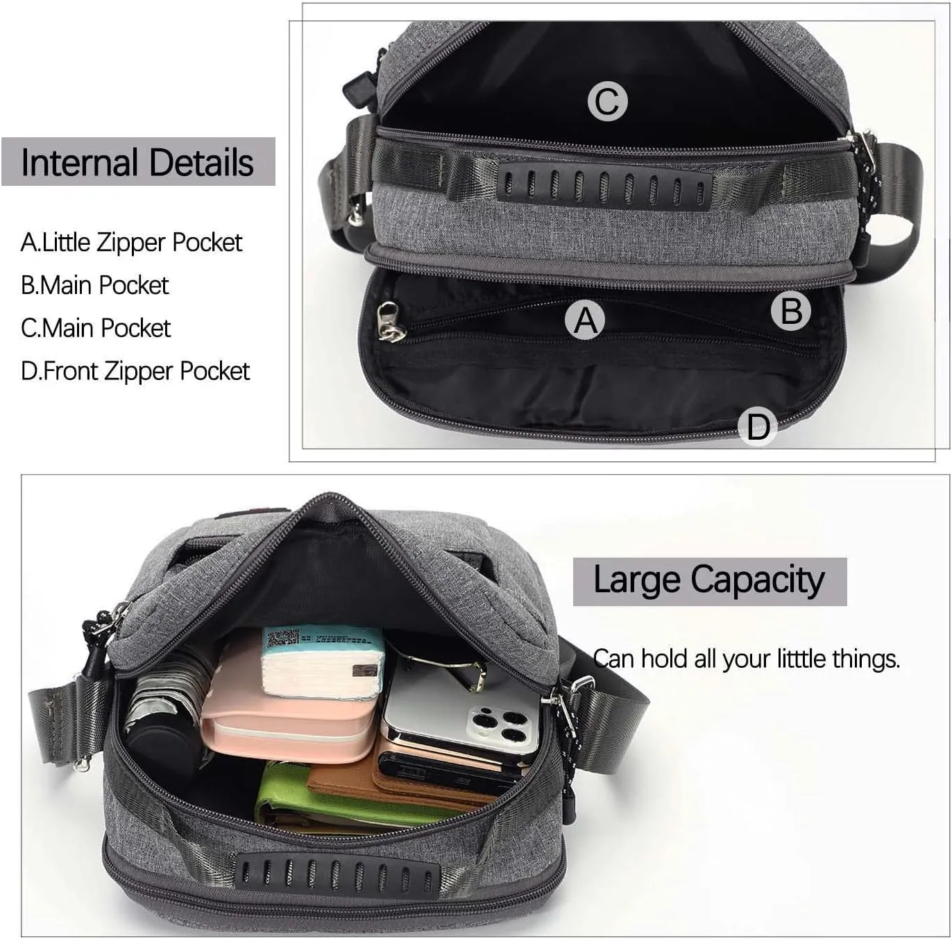 KL928 Men's Messenger Bag - Crossbody Shoulder Bags Travel Bag Man Purse Casual Sling Pack for Work Business