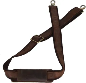 KomalC Leather Adjustable Padded Replacement Shoulder Strap with Metal Swivel Hooks for Messenger, Laptop, Camera Bags