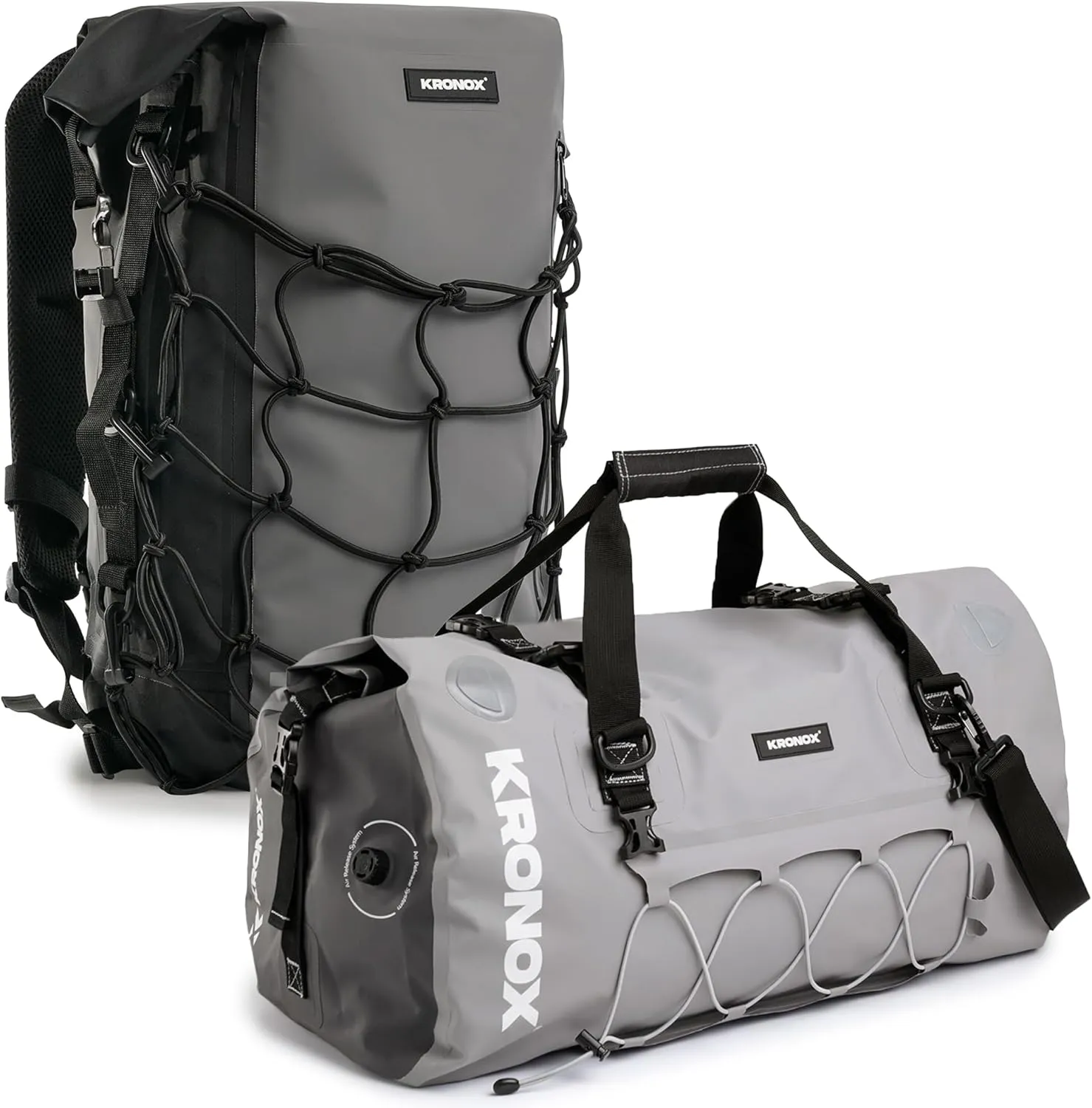 KRONOX Waterproof Backpack and Duffel Bag for Motorcycle Riders - Reflective Heavy Duty Dry Bags