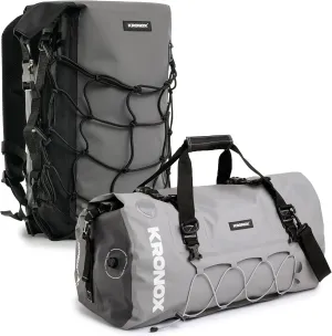KRONOX Waterproof Backpack and Duffel Bag for Motorcycle Riders - Reflective Heavy Duty Dry Bags