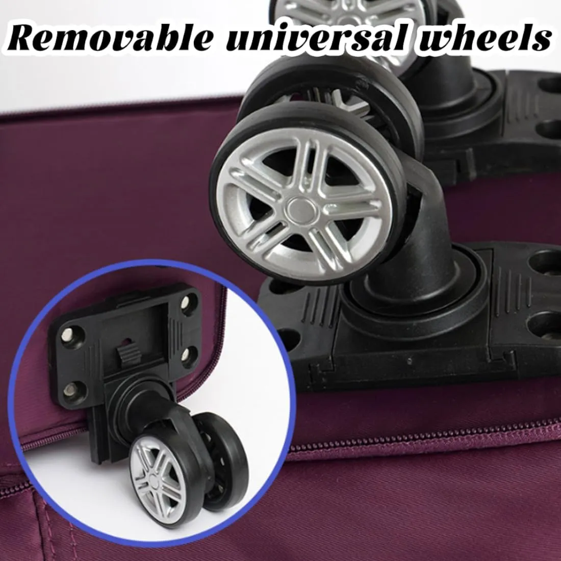 Kulken Travel Bag with Wheels, 2025 New Large Capacity Travel Bag - Universal Wheel Removable, Lightweight Expandable (1*Light Purple)