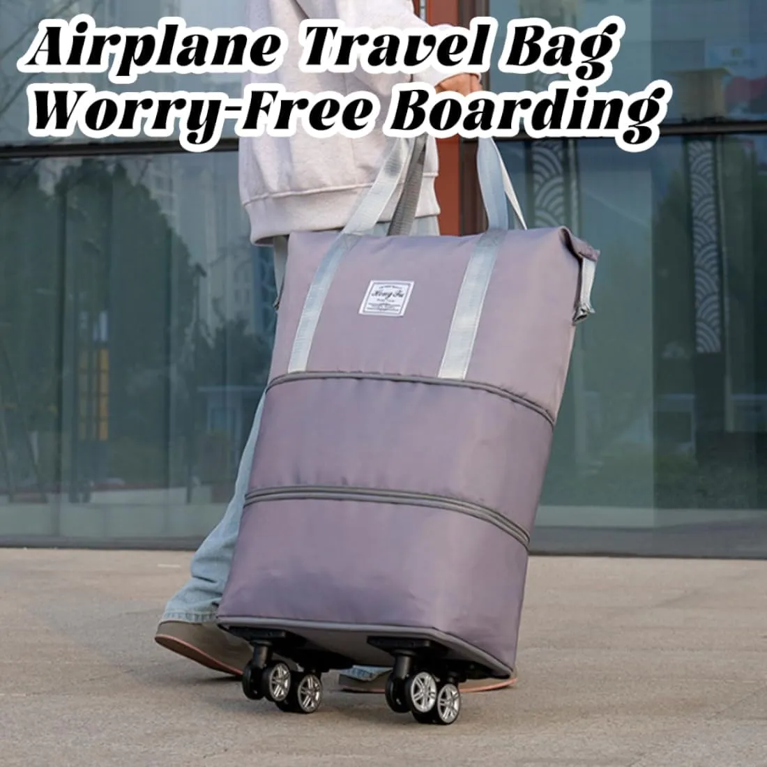 Kulken Travel Bag with Wheels, 2025 New Large Capacity Travel Bag - Universal Wheel Removable, Lightweight Expandable (1*Light Purple)
