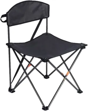 KYUSAR Camping Chair Outdoor Chair Foldable Chair Folding Backrest Chair Lightweight Portable Small Stool Padded Seat for Camping Garden Trips Folding Camping Chair (Color : A)