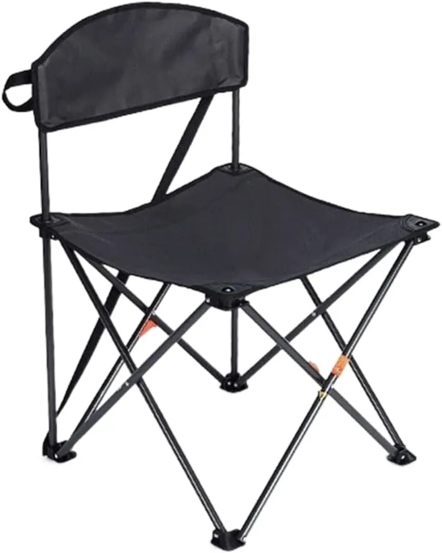 KYUSAR Camping Chair Outdoor Chair Foldable Chair Folding Backrest Chair Lightweight Portable Small Stool Padded Seat for Camping Garden Trips Folding Camping Chair (Color : A)