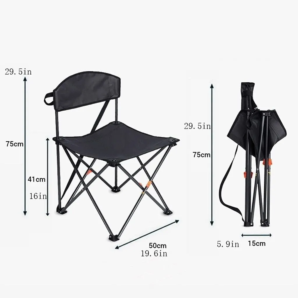 KYUSAR Camping Chair Outdoor Chair Foldable Chair Folding Backrest Chair Lightweight Portable Small Stool Padded Seat for Camping Garden Trips Folding Camping Chair (Color : A)