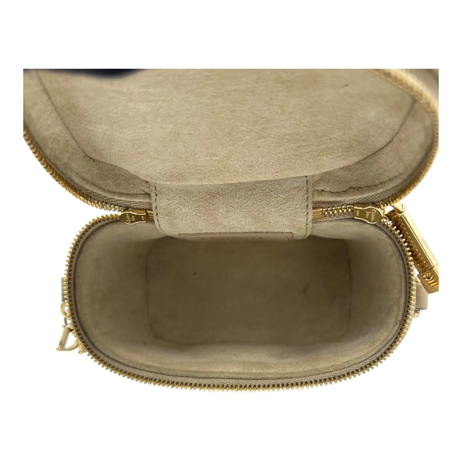 Lady Dior Vanity Bag Micro Beige in Lambskin, Gold hardware