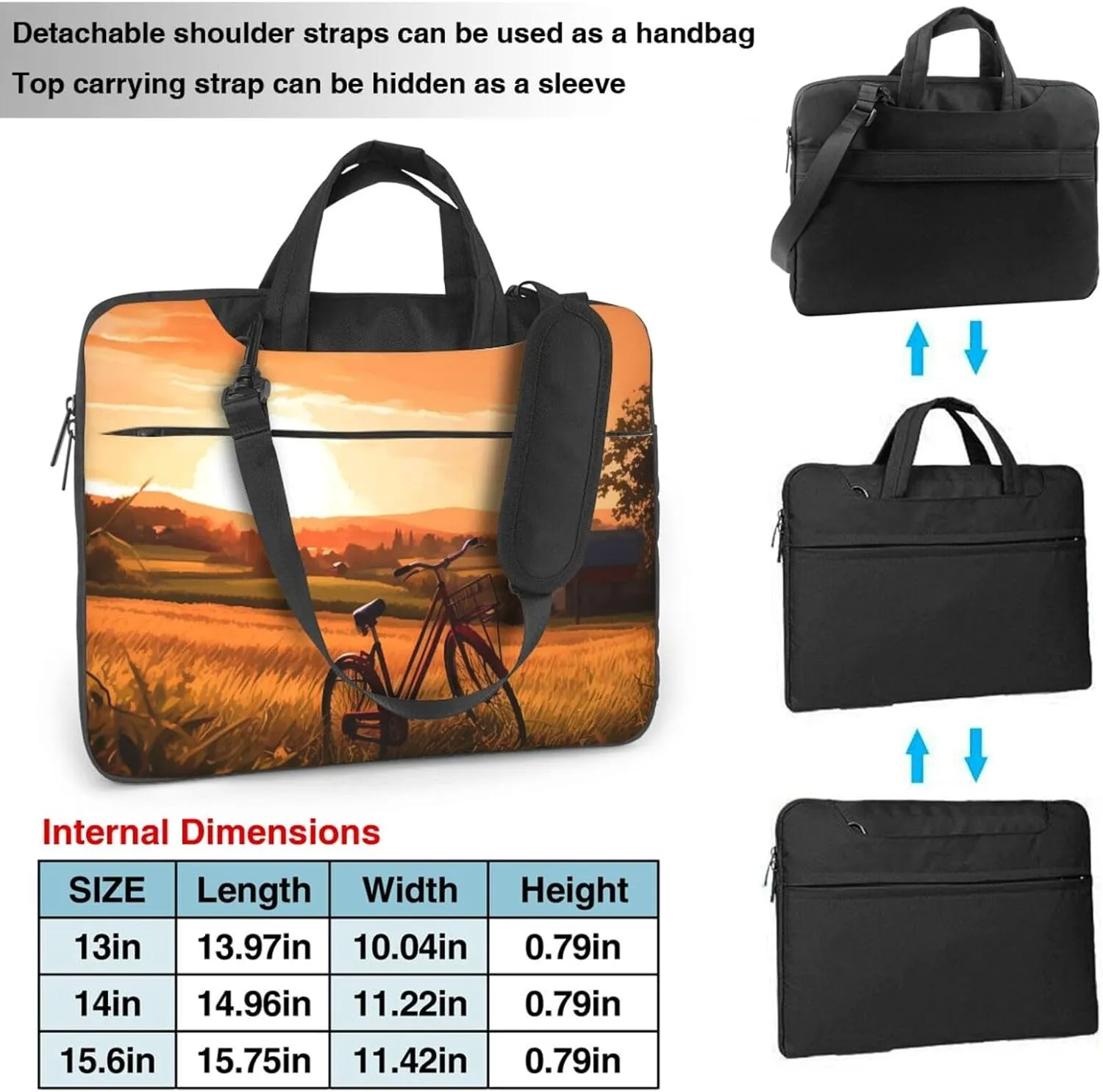 Laptop Tote Bag Men Women Sunset Rural View Shoulder Laptop Sleeve Briefcase Messenger Computer Bag