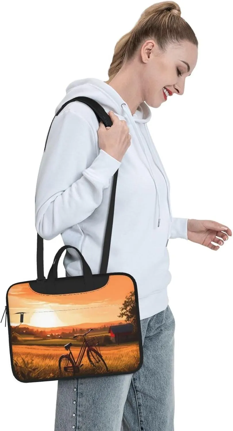 Laptop Tote Bag Men Women Sunset Rural View Shoulder Laptop Sleeve Briefcase Messenger Computer Bag