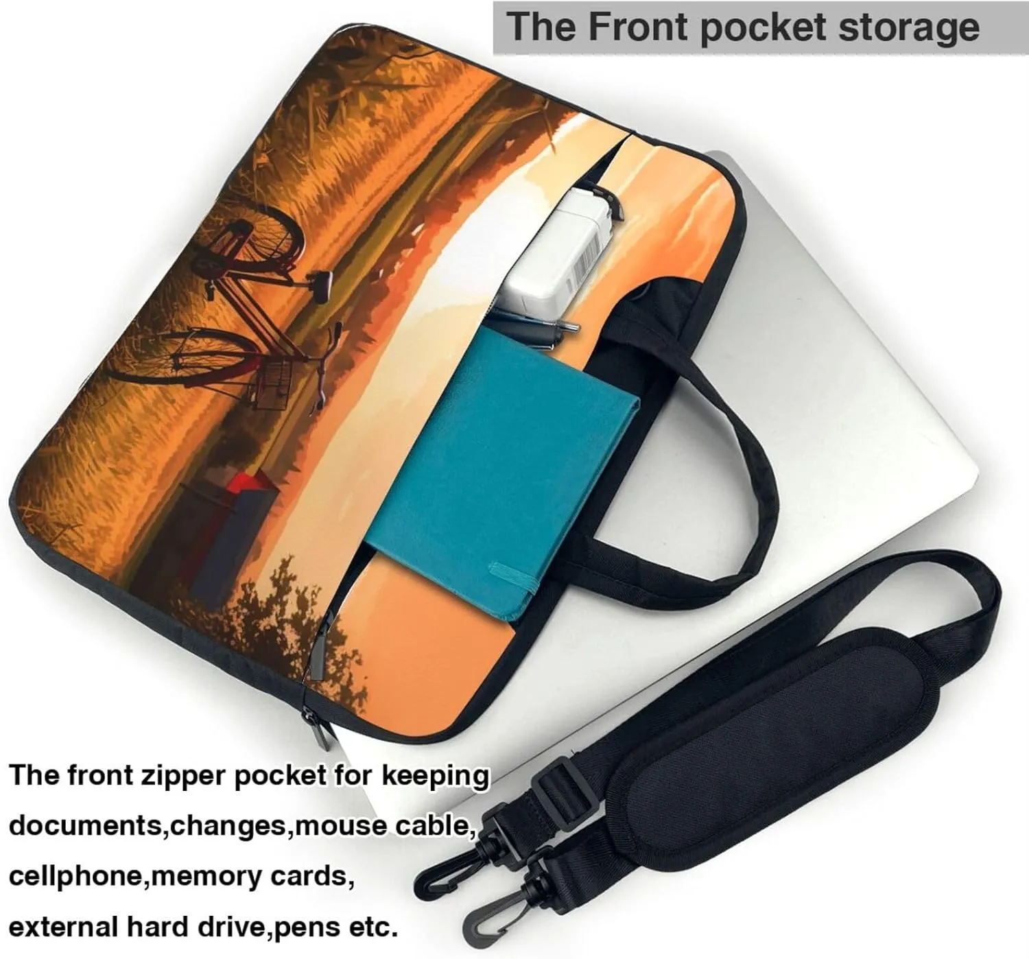 Laptop Tote Bag Men Women Sunset Rural View Shoulder Laptop Sleeve Briefcase Messenger Computer Bag