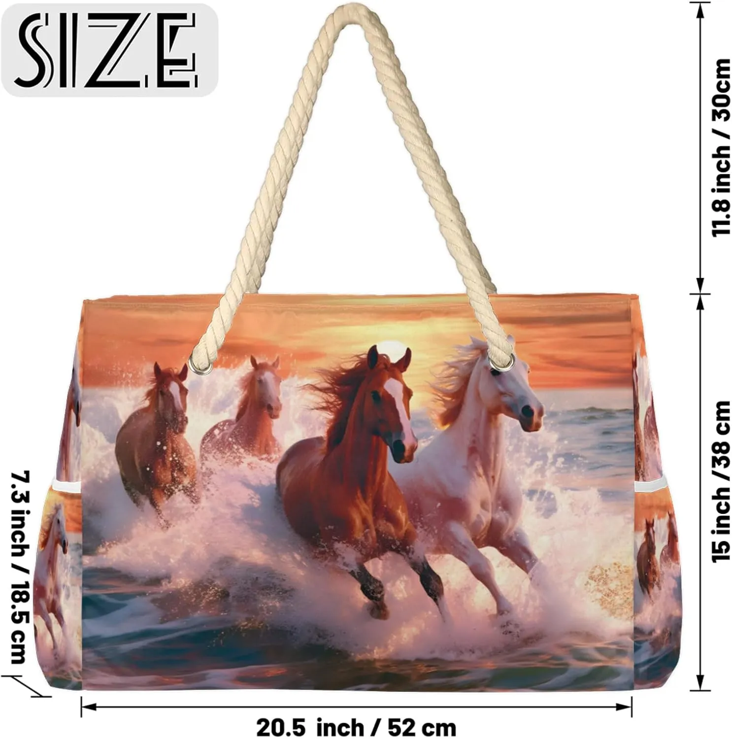 Large Beach Tote Bags for Women, Waterproof Beach Bag with Zipper, Swim Pool Tote Bags
