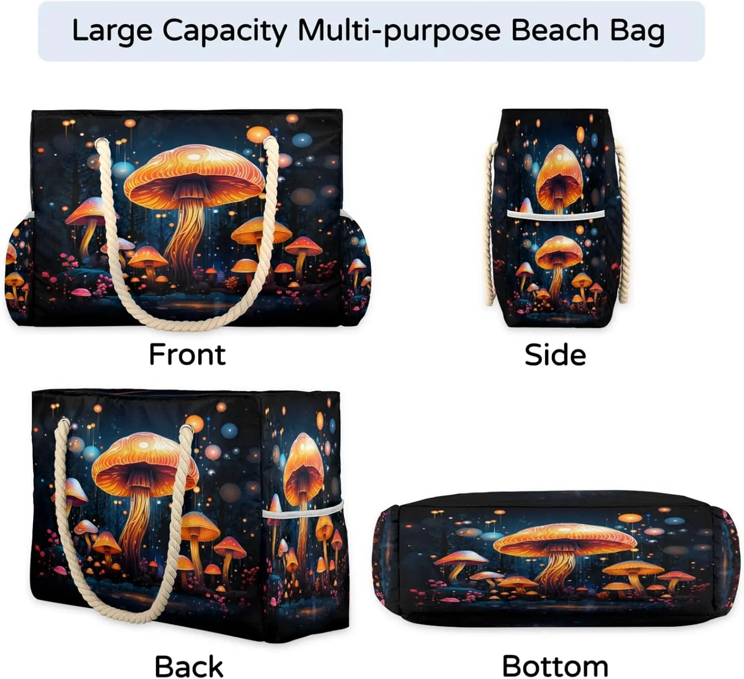 Large Beach Tote Bags with Zipper, Beach Bag for Women, Waterproof Sandproof Pool Swim Bags, Travel Tote Bag