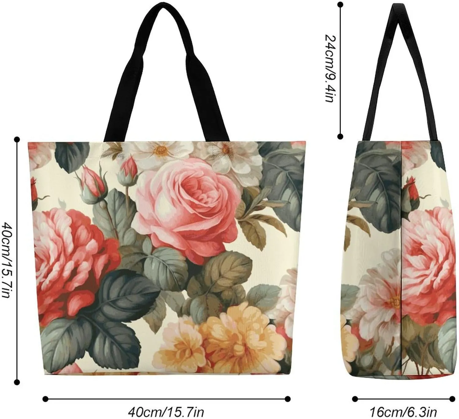 Large Capacity Shopping Bag Switzerland Alps Canvas Grocery Bags Foldable Tote Bag