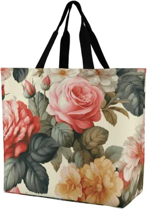 Large Capacity Shopping Bag Switzerland Alps Canvas Grocery Bags Foldable Tote Bag