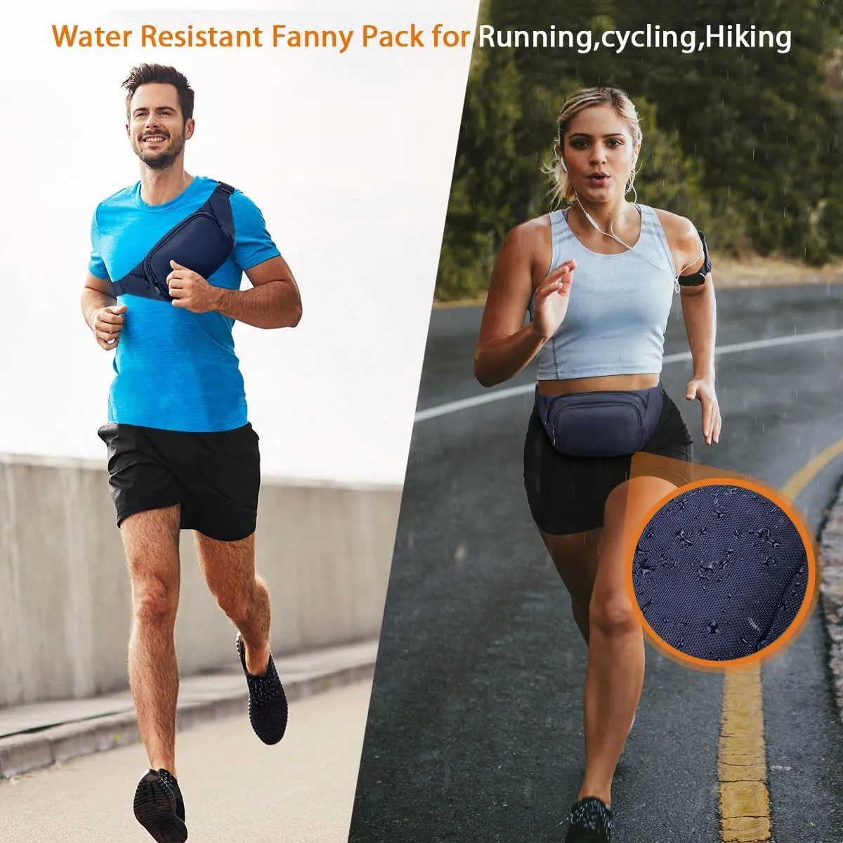 Large Fanny Pack for Women Men - Syican Waist bag with 3-Zipper Pockets, Gifts for Enjoy Sports Traveling Workout Casual Hands-Free crossbody bags Fits MAX 7.9'' iPad & 6.6'' Phone