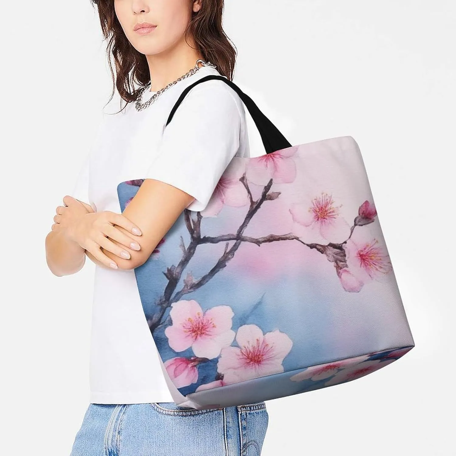 Large Grocery Tote Bag for Women, Multipurpose Handbag Shopping Storage Bags Reusable Shoulder Bag