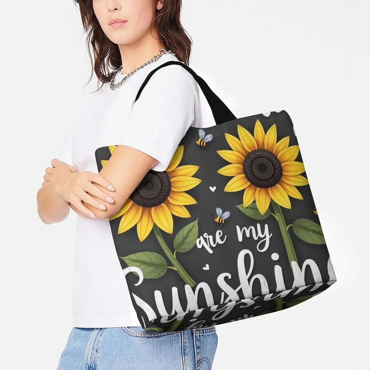 Large Grocery Tote Bag for Women, Multipurpose Handbag Shopping Storage Bags Reusable Shoulder Bag