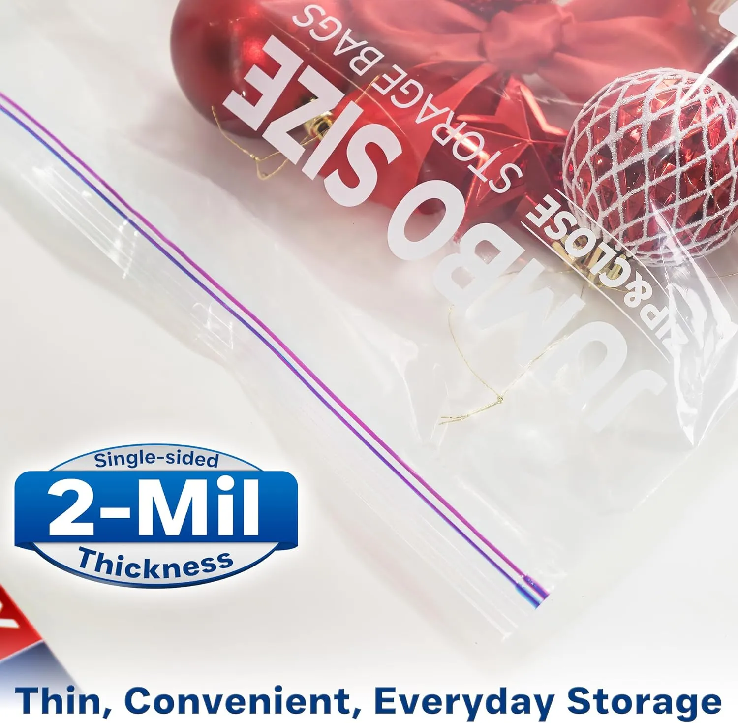 Large Storage Bags, 24"x32" Jumbo Plastic Bag, BPA Free, 20 Gallon 3X Zipper Lock Baggies for Clothes Pillow Travel Moving - 100 Mega Bags