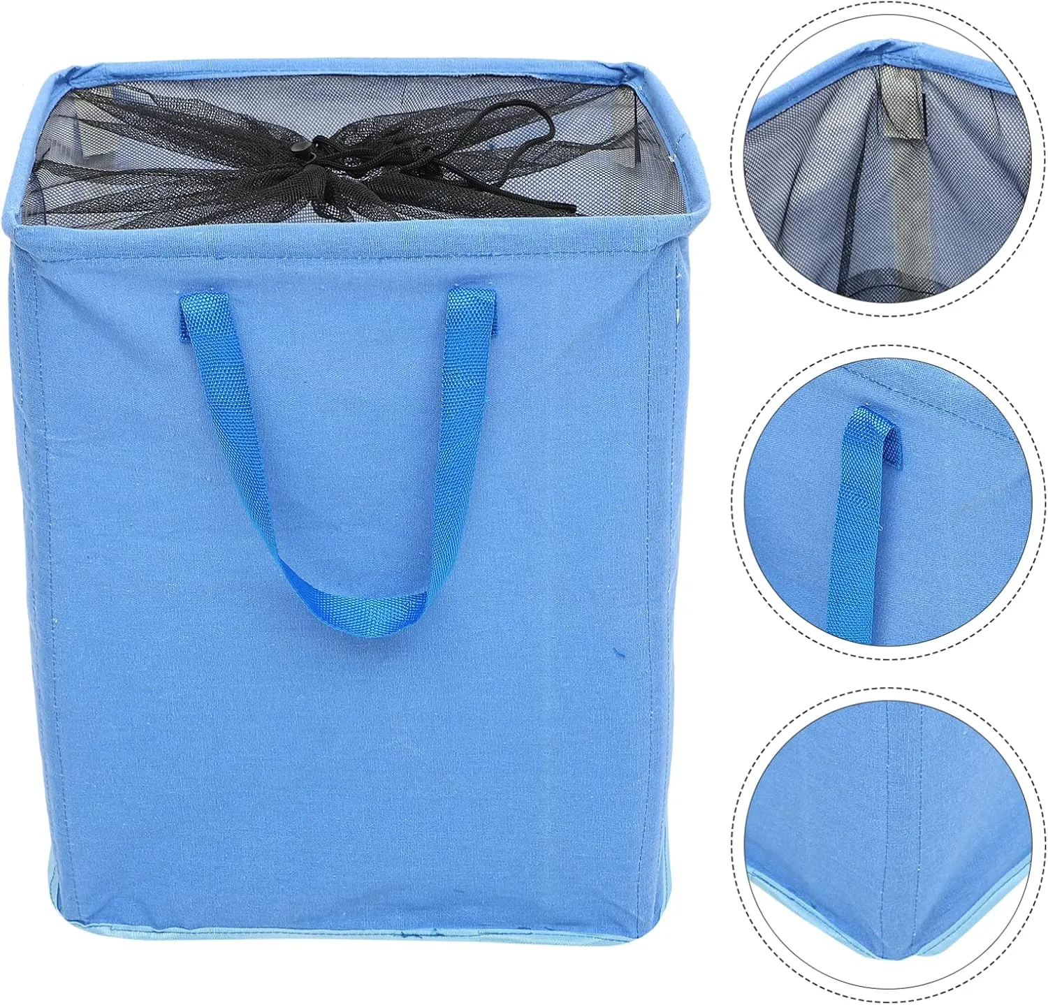Large Storage Bags Handle Laundry Basket Home Laundry Basket s Clothes Storage Bags Tall Laundry Bin Hamper Storage Pouch Child Pe Waterproof Coating Handbag Square(Blue)