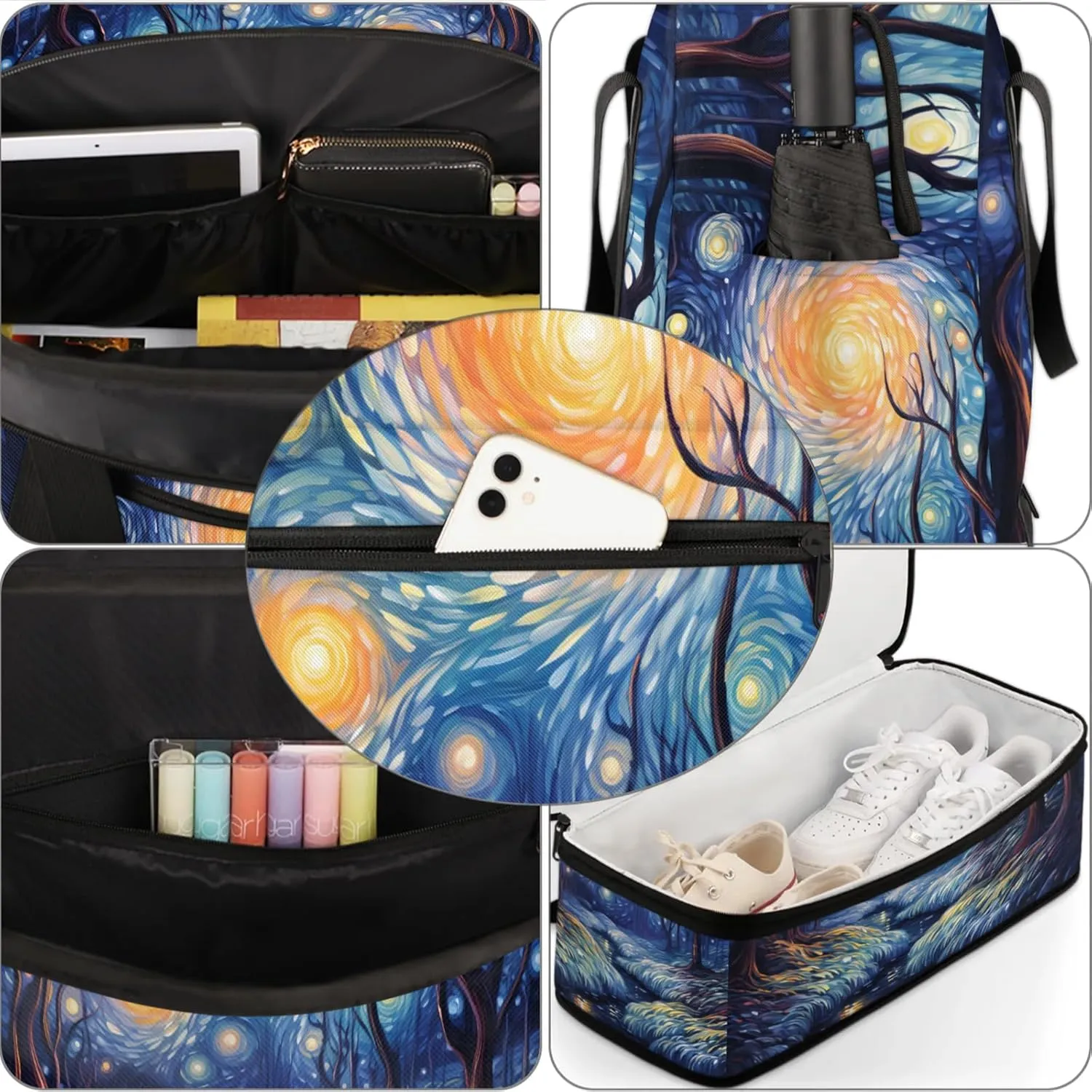 Large Travel Duffel Bag for Women Men Abstract Dystopian Dead Tree Gym Bag Weekender Overnight Bags With Shoe Compartment Foldie Travel Tote Bag Carry On Personal Item Bag for Travel Gym Sports