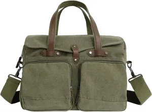 Large Vintage Canvas Messenger Shoulder Bag Travel Crossbody Bag for Men Women Messenger bag Handbag with Multiple Pockets