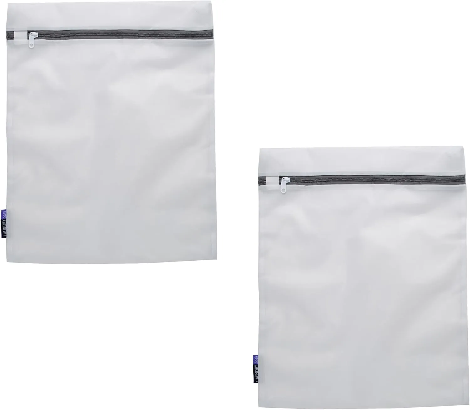 Laundry 360 2 Pack Large Mesh Wash Bag | Laundry | Washing Machine | Zipper Closure | Prevents Pulling and Tearing | Clothes | Garments | Delicates | Socks | White