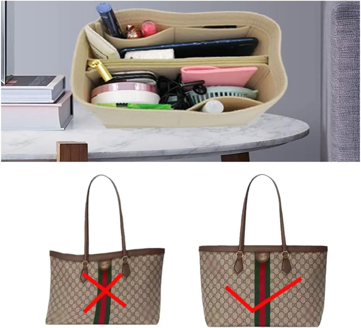 Lckaey Purorganizer is used for ophidia medium tote bag lining storage bag insert3010khaki-B
