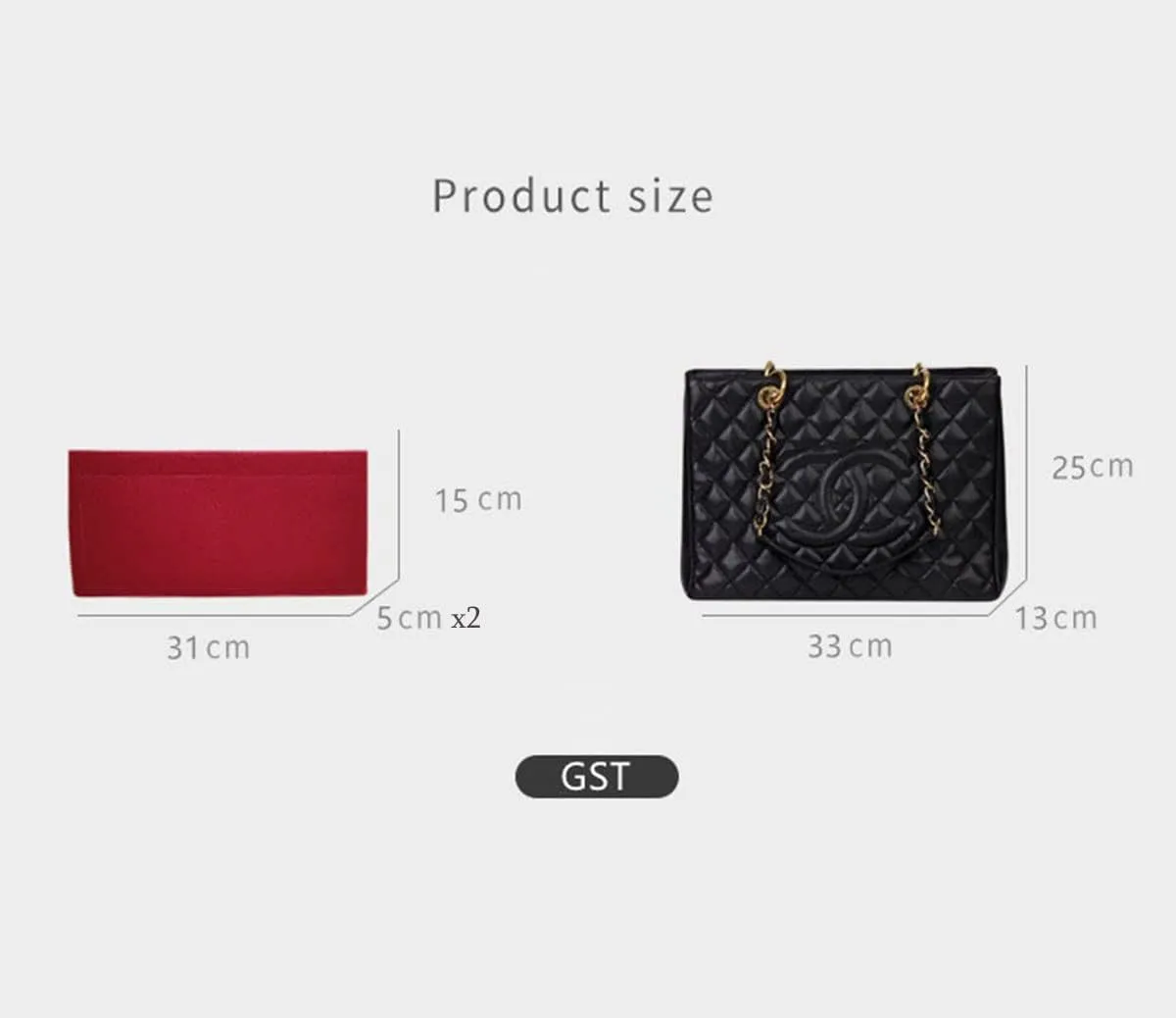 Lckaey Purse Organizer Insert for PST/PTT/GST liner bag lined storage bag2018black-GST