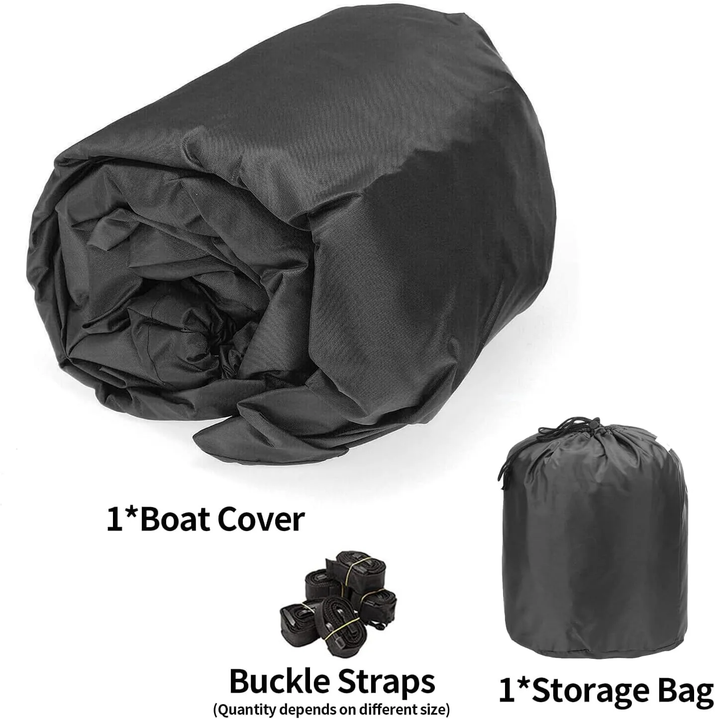 LDIW 420D Trailerable Boat Cover UV Protection Dust-Proof Waterproof Boat Covers Fit for V-Hull, Tri-Hull, Bass Boat, Runabout, Fish & Ski Boat,Black,12~14FT: 450x230cm