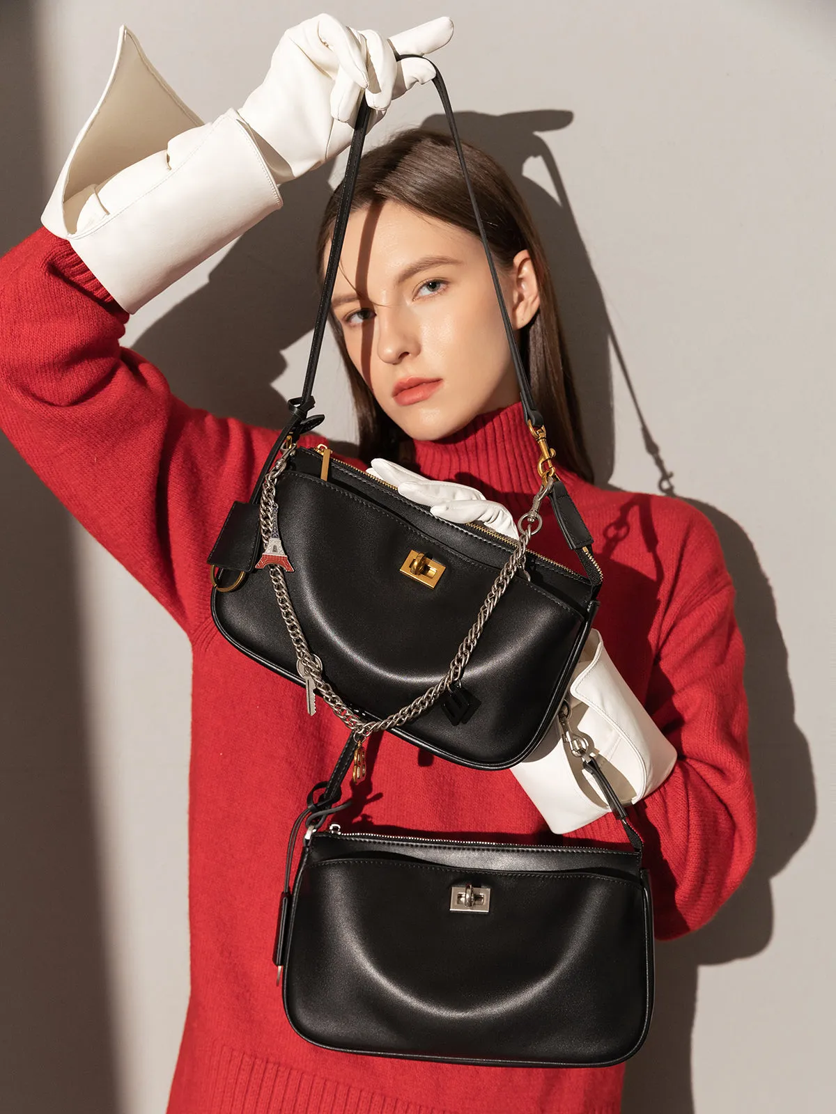 Leather Bag Flash sale Santa Fully-featured Shoulder Monica