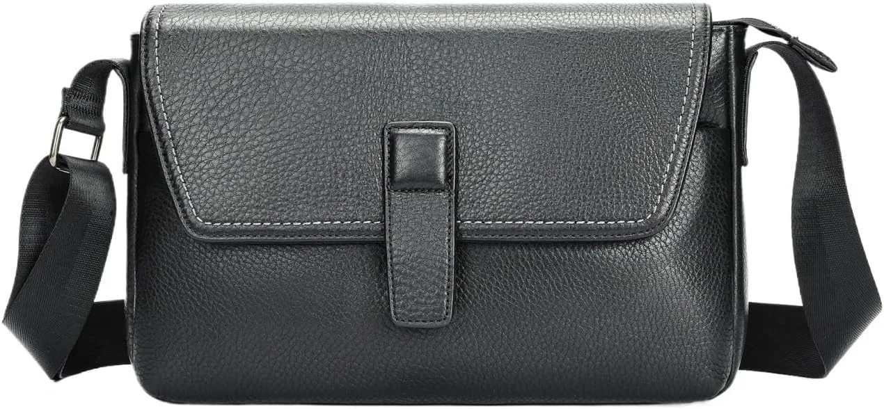 Leather Casual Shoulder Bag For Men's Outdoor Commuting Crossbody Bag Office Workplace