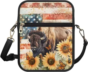 Leather Crossbody Bag for Women Men Small Cell Phone Bag Casual Body Cross Purse with Zipper Closure for Outdoor