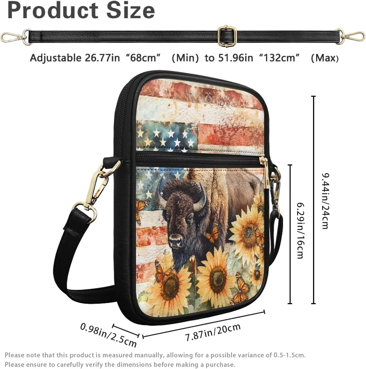 Leather Crossbody Bag for Women Men Small Cell Phone Bag Casual Body Cross Purse with Zipper Closure for Outdoor