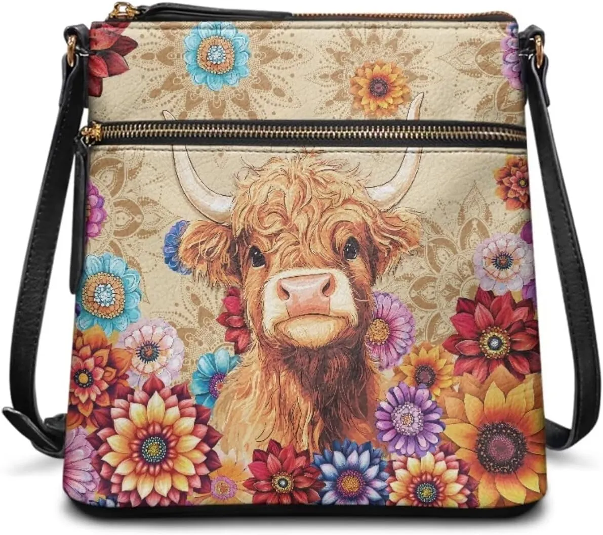 Leather Crossbody Bags for Women Large Sling Hobo Bag Trendy Messenger Bag with Zipper Closure for Dating Shopping