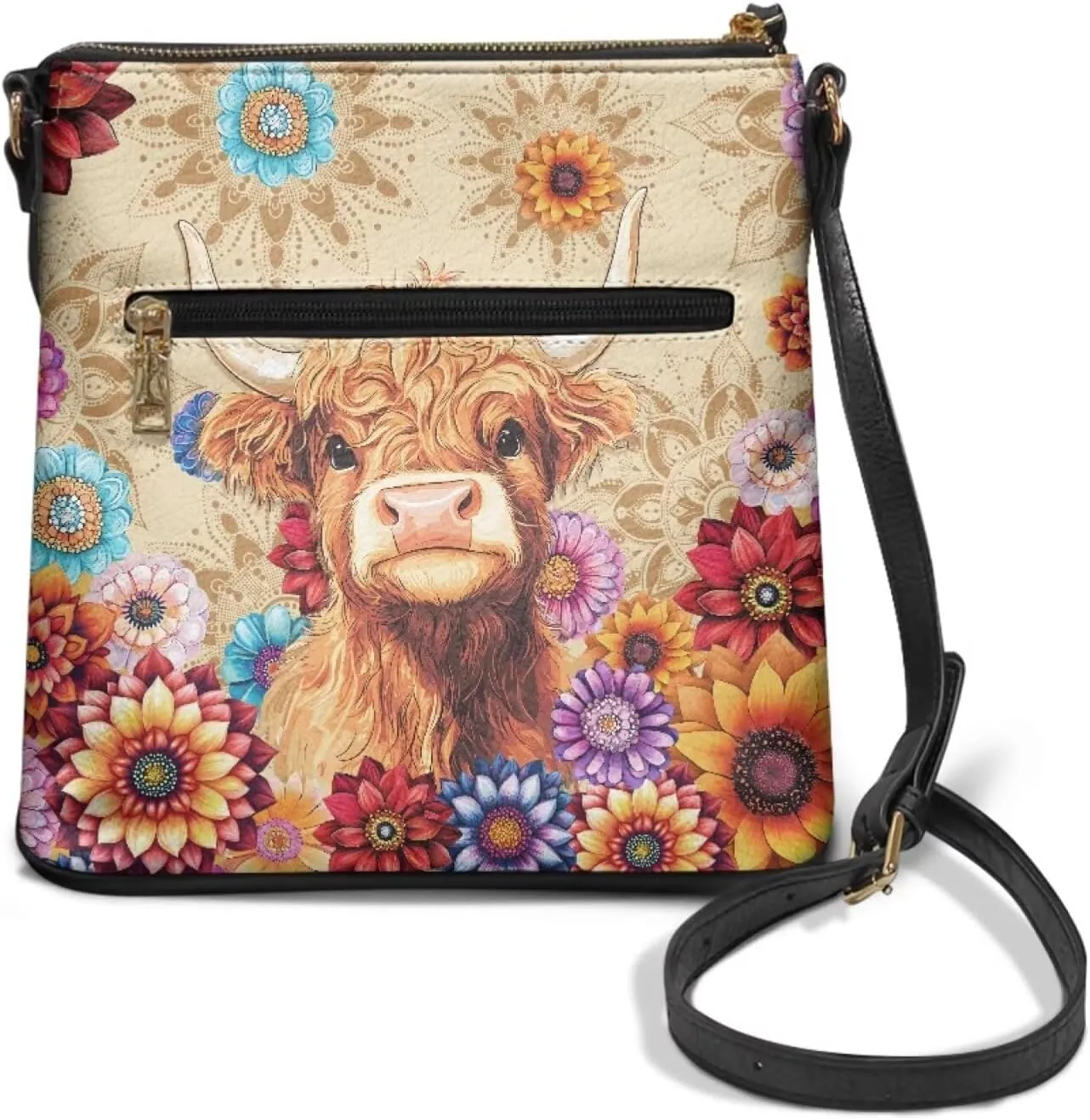Leather Crossbody Bags for Women Large Sling Hobo Bag Trendy Messenger Bag with Zipper Closure for Dating Shopping