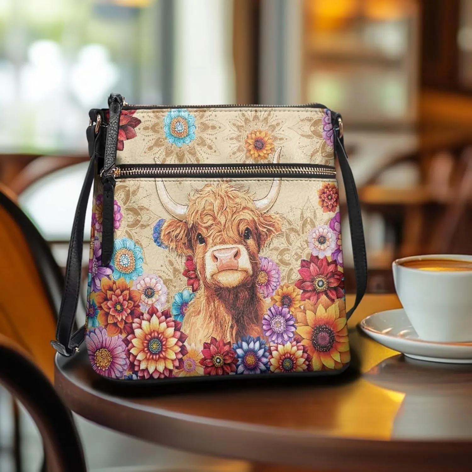 Leather Crossbody Bags for Women Large Sling Hobo Bag Trendy Messenger Bag with Zipper Closure for Dating Shopping