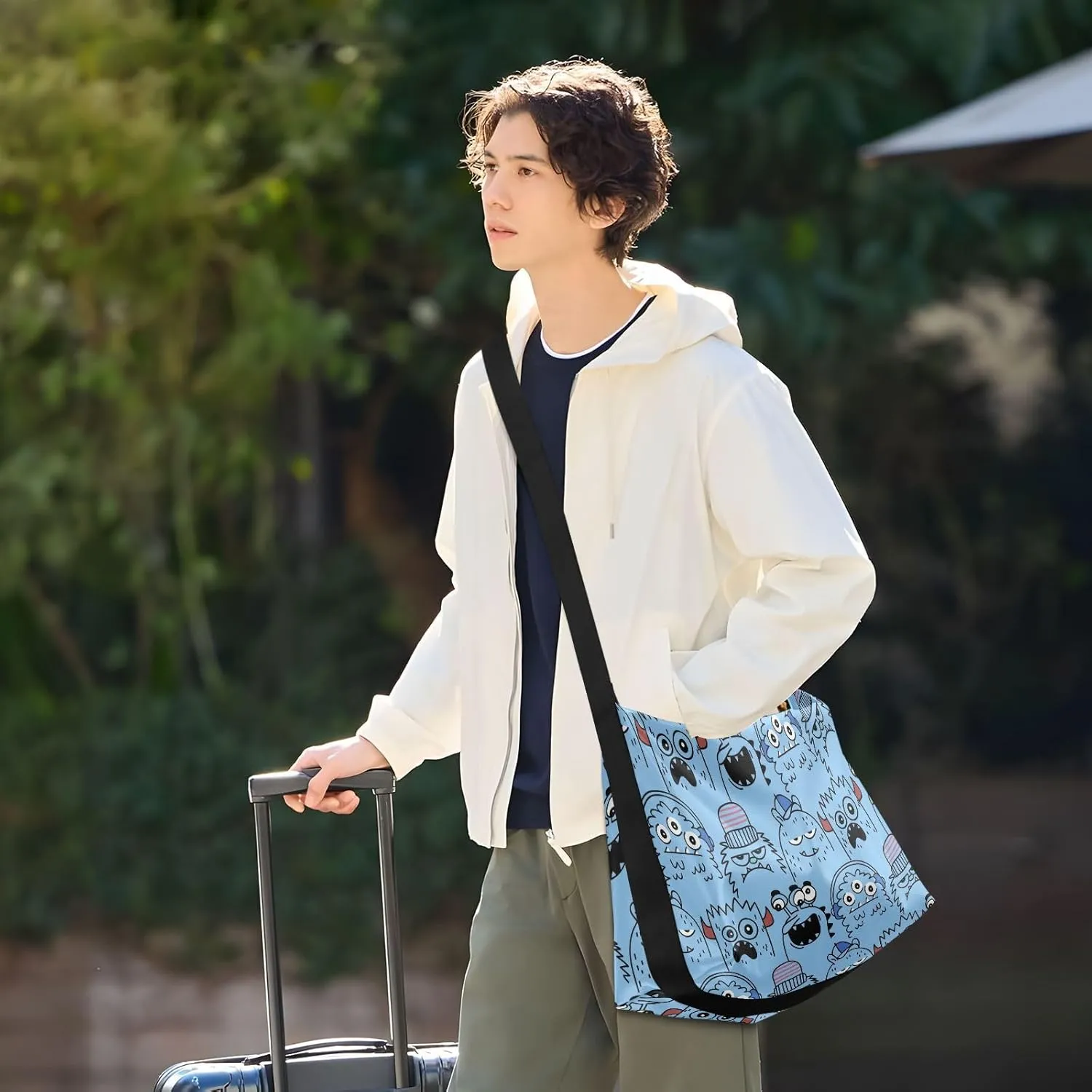 Leather Crossbody Shoulder Tote Bag for Women and Men W/Multi-pocket Casual Purse Messenger Bags Travel Work Multicolor 1