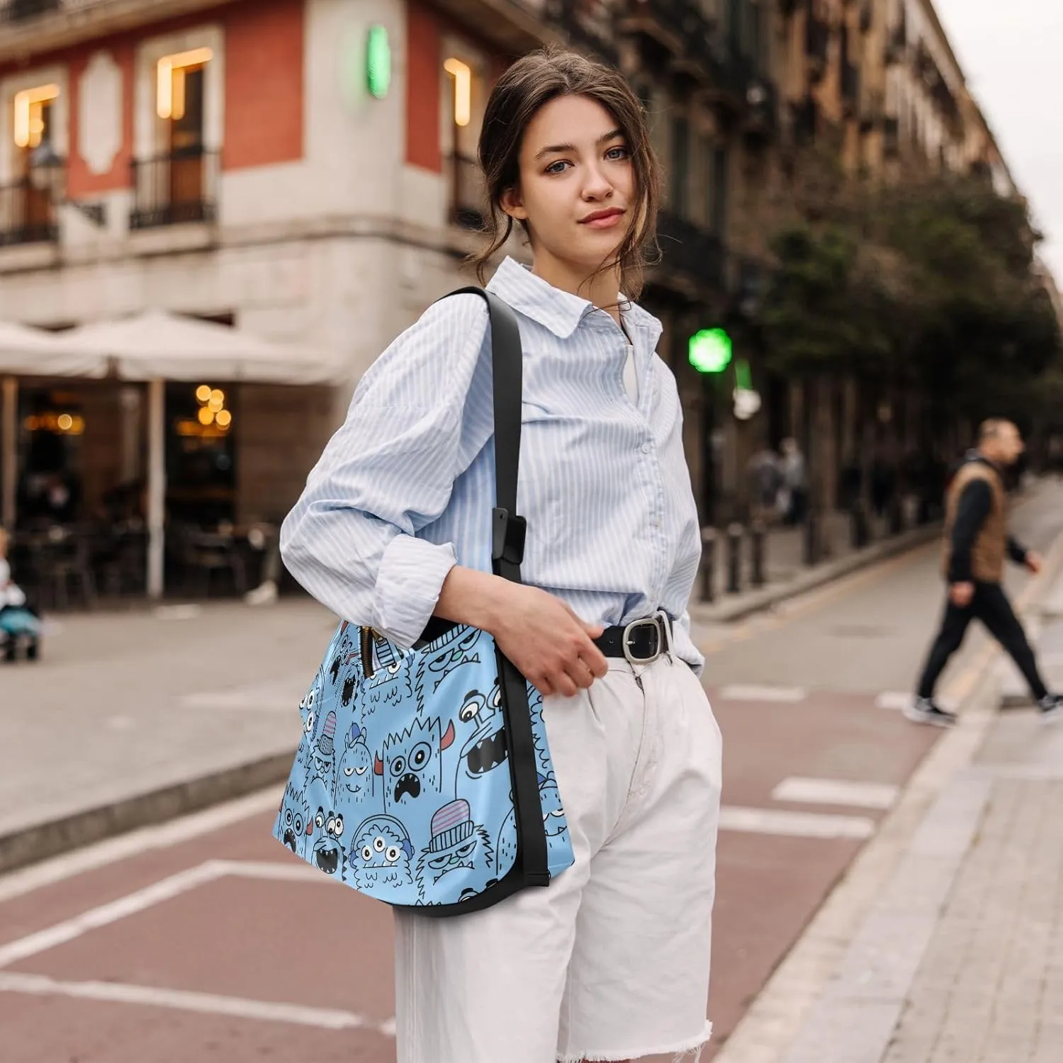 Leather Crossbody Shoulder Tote Bag for Women and Men W/Multi-pocket Casual Purse Messenger Bags Travel Work Multicolor 1