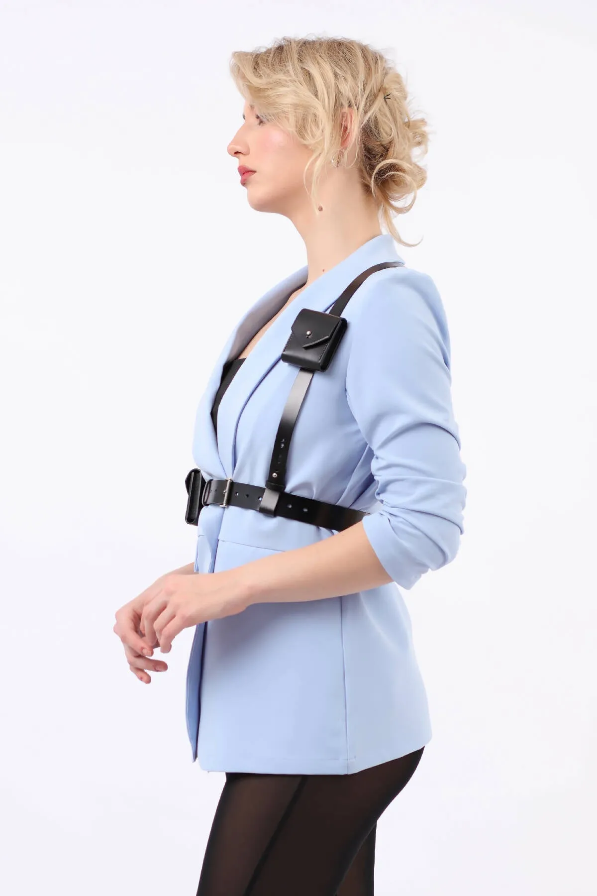Leather Double Micro Bag Harness