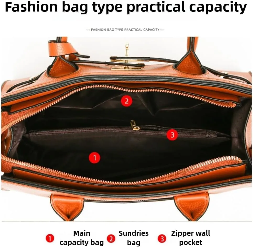 Leather Handbags Adjustable Shoulder Strap Single Shoulder Crossbody Bags Large Capacity Underarm Purses