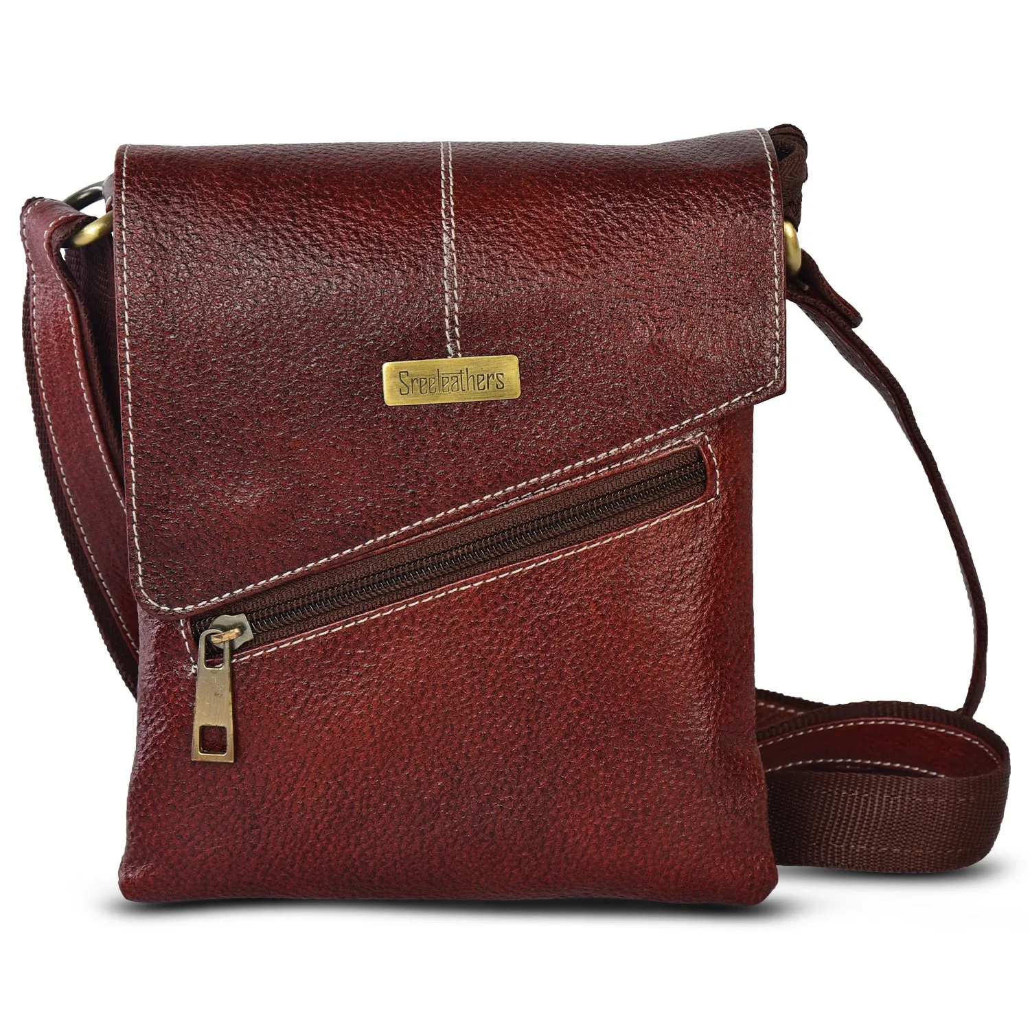 Leather Messenger Bag 36815 (Brown)