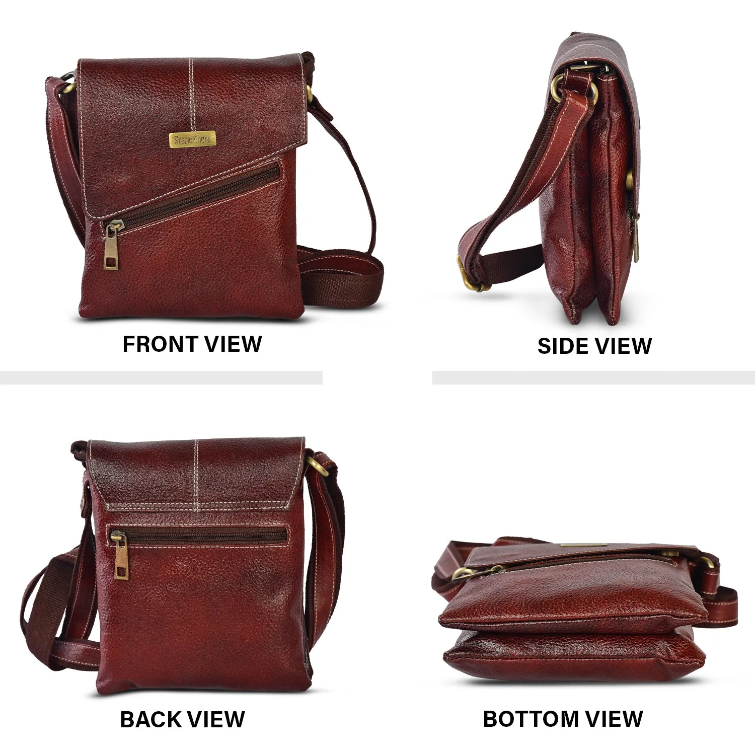 Leather Messenger Bag 36815 (Brown)