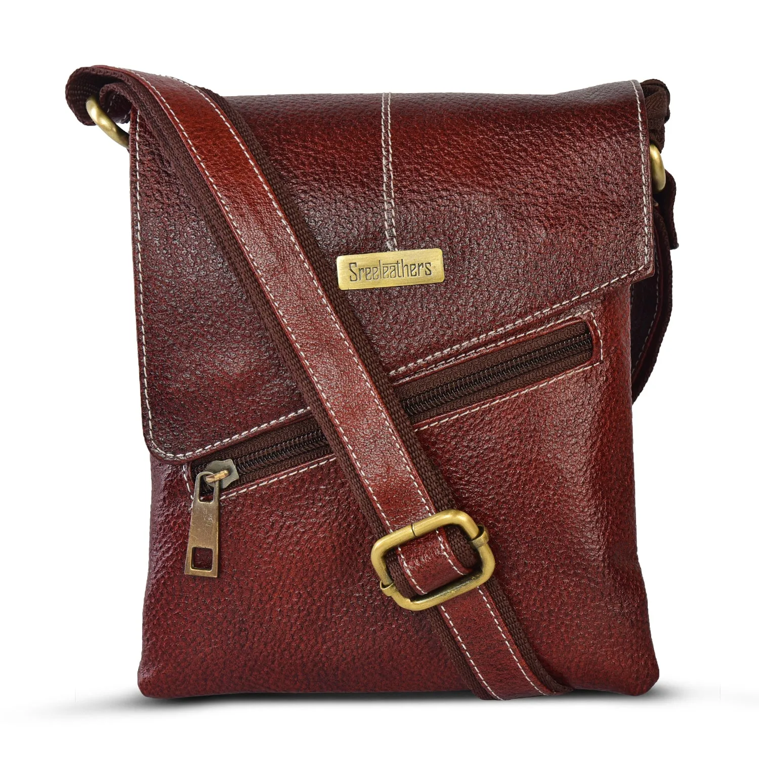 Leather Messenger Bag 36815 (Brown)