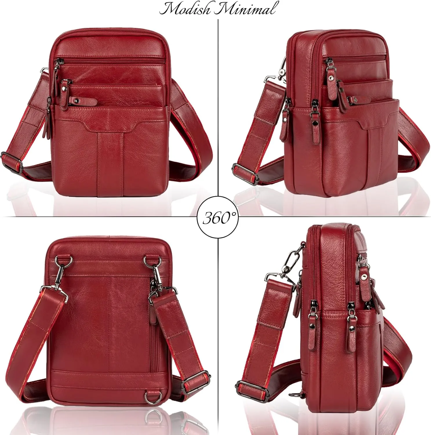 Leather Messenger Bag for Men, Small Leather Sling Shoulder Bag Messenger Pack for Men, Man Purse