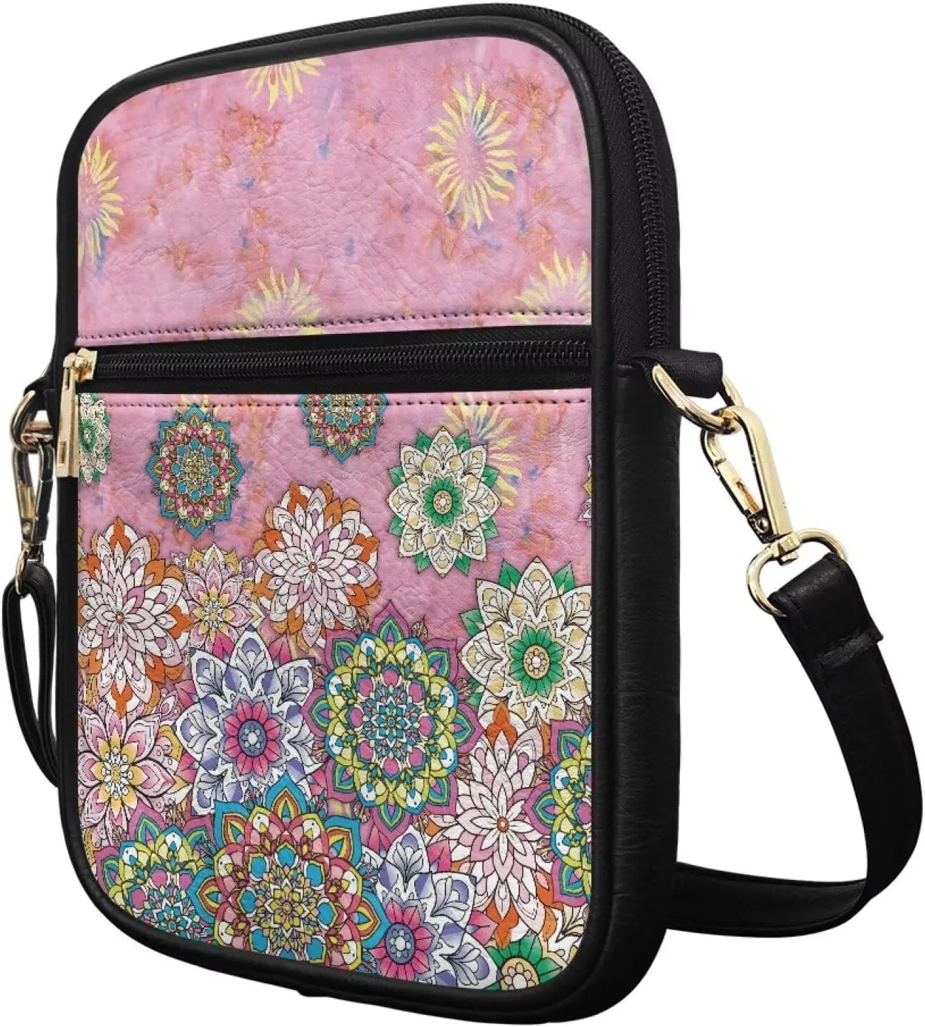Leather Messenger Bag for Women Men Crossbody Bag Shoulder Bag Sling Travel Bag with Zipper Adjustable Strap
