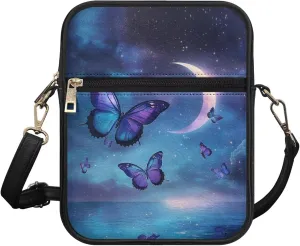 Leather Messenger Bag for Women Men Crossbody Bag Shoulder Bag Sling Travel Bag with Zipper Adjustable Strap