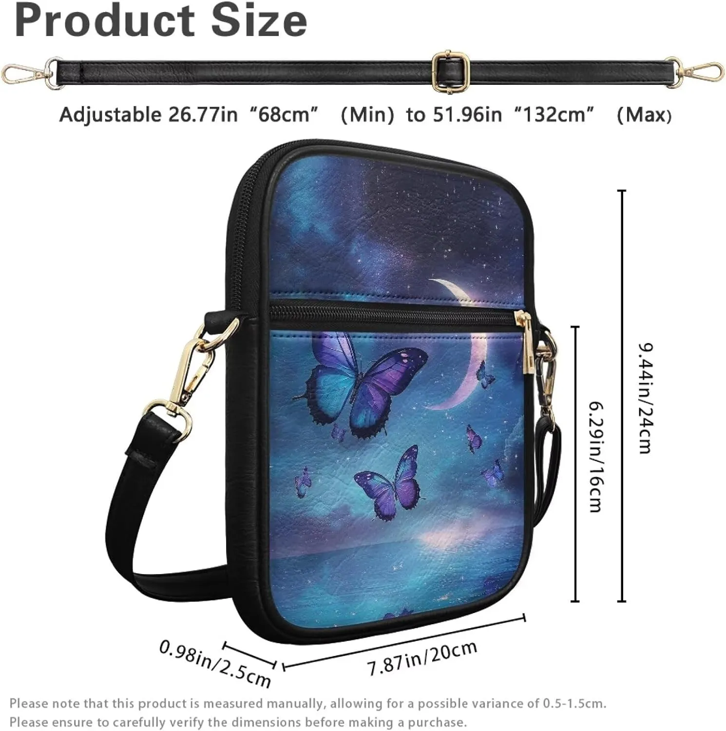 Leather Messenger Bag for Women Men Crossbody Bag Shoulder Bag Sling Travel Bag with Zipper Adjustable Strap