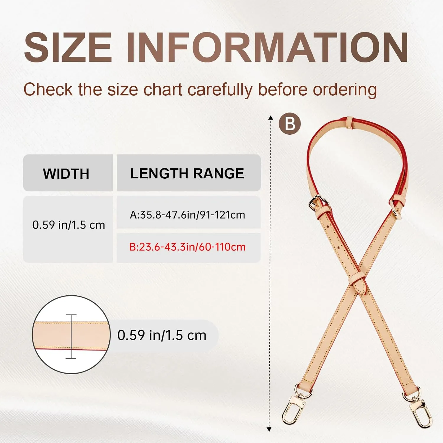 Leather Replacement Bags Strap Crossbody Shoulder Strap for Speedy Women