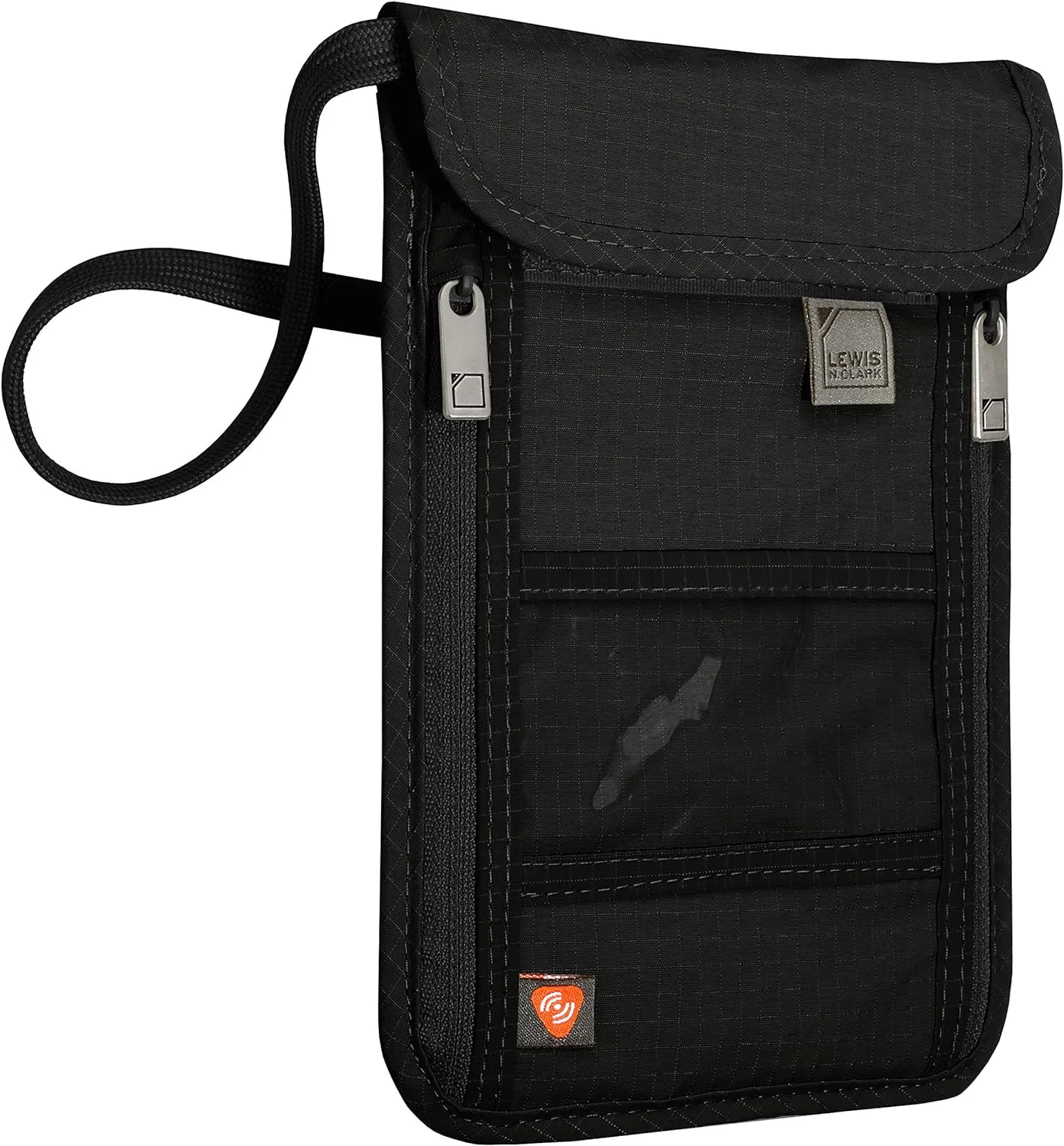 Lewis N. Clark RFID Blocking Stash Neck Wallet, Travel Pouch   Passport Holder for Women & Men, Black, One Size